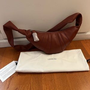 Brand new Lemaire Brown small croissant bag